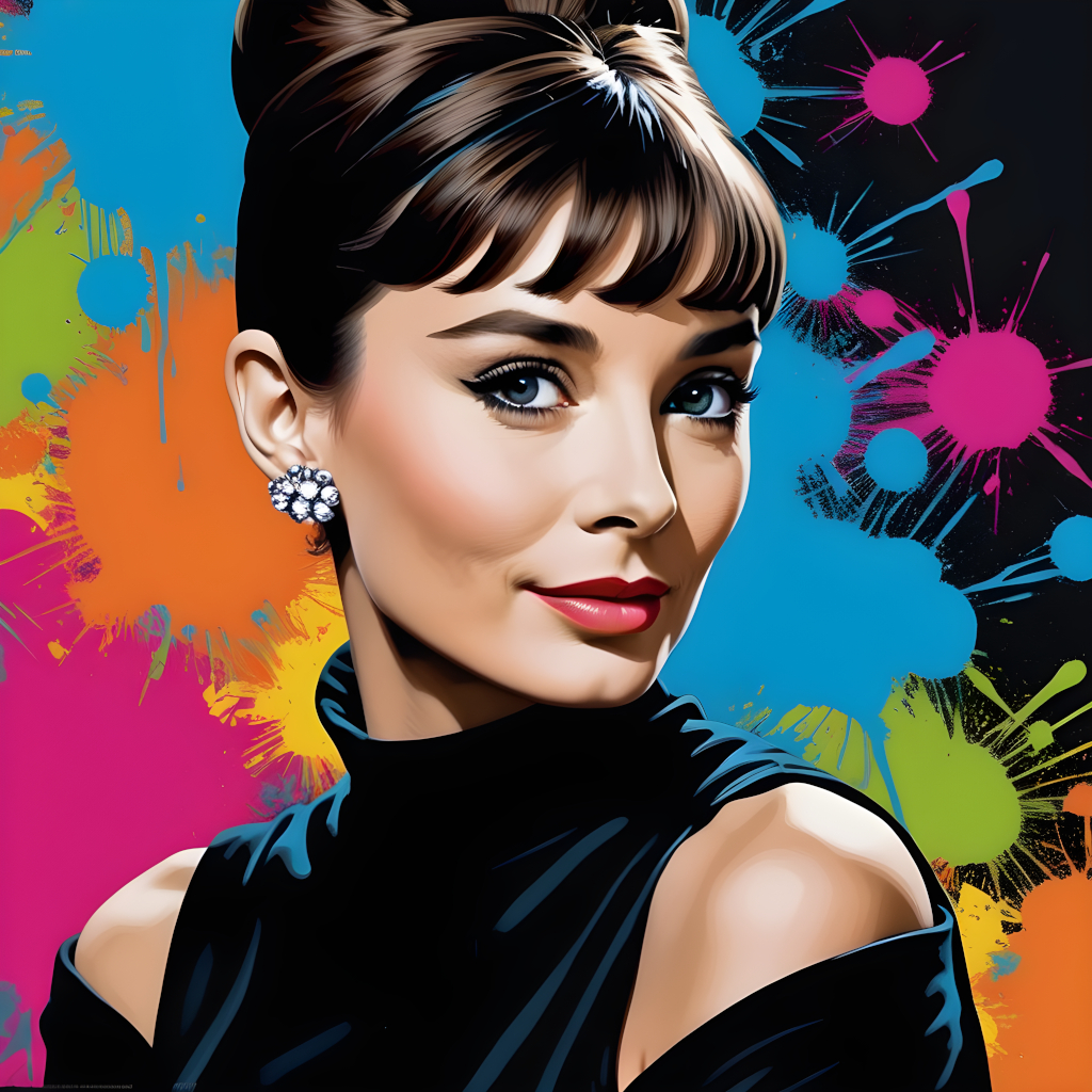 Tableau Portrait Inspiré par Audrey Hepburn